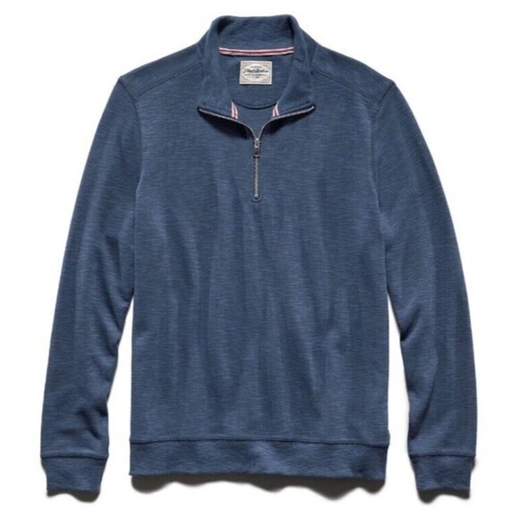 Flag & Anthem Men's Small Navy Quarter-Zip Lavelle Sweater Athletic Fit - Picture 1 of 8
